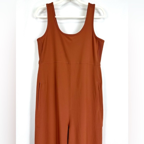 Athleta Women’s Passenger Wide Leg Jumpsuit with Ppckets- Rust Orange - Picture 2 of 11